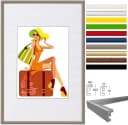 Woltu Bilderrahmen Set 5-teilig Kunststoff Glas Passepartout Bild 4