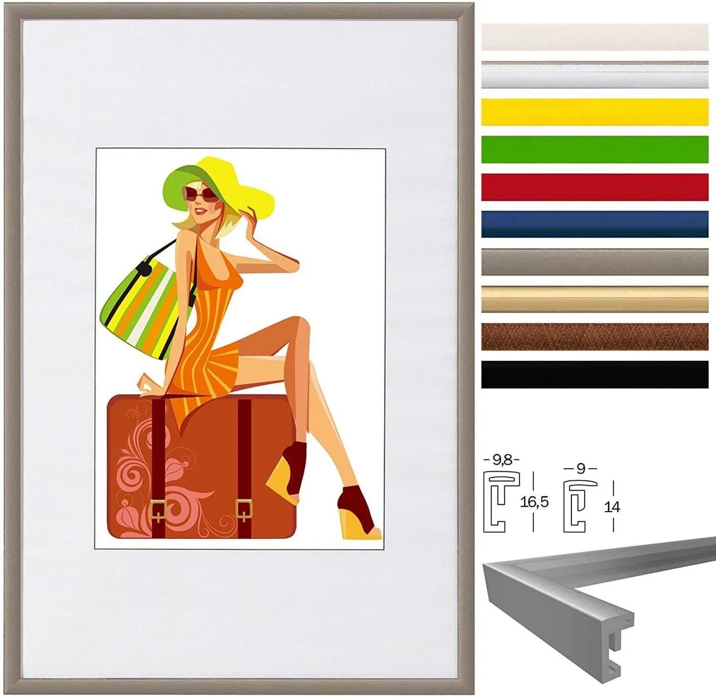 Woltu Bilderrahmen Set 5-teilig Kunststoff Glas Passepartout - Bild 4