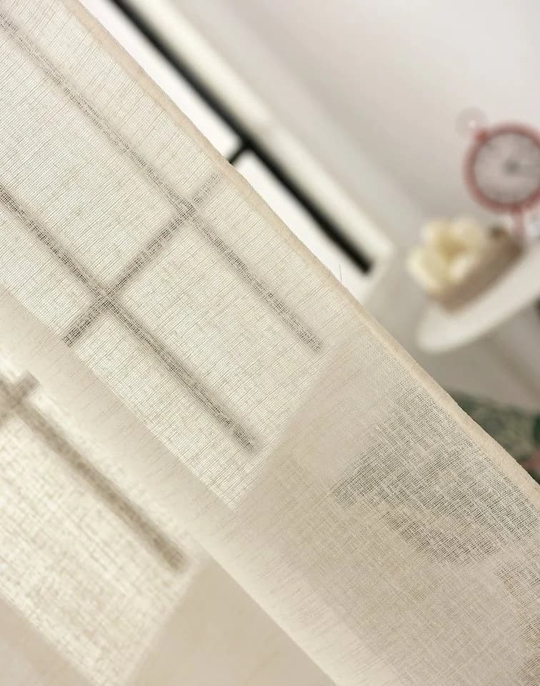 Woltu Gardine Kräuselband Leinenoptik Halbtransparent - Bild 4