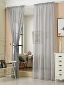 Woltu Gardine Kräuselband Halbtransparent Leinenoptik Polyester Bild 2