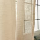 Woltu Gardine Leinenoptik Sand Halbtransparent mit Schlaufen Bild 3
