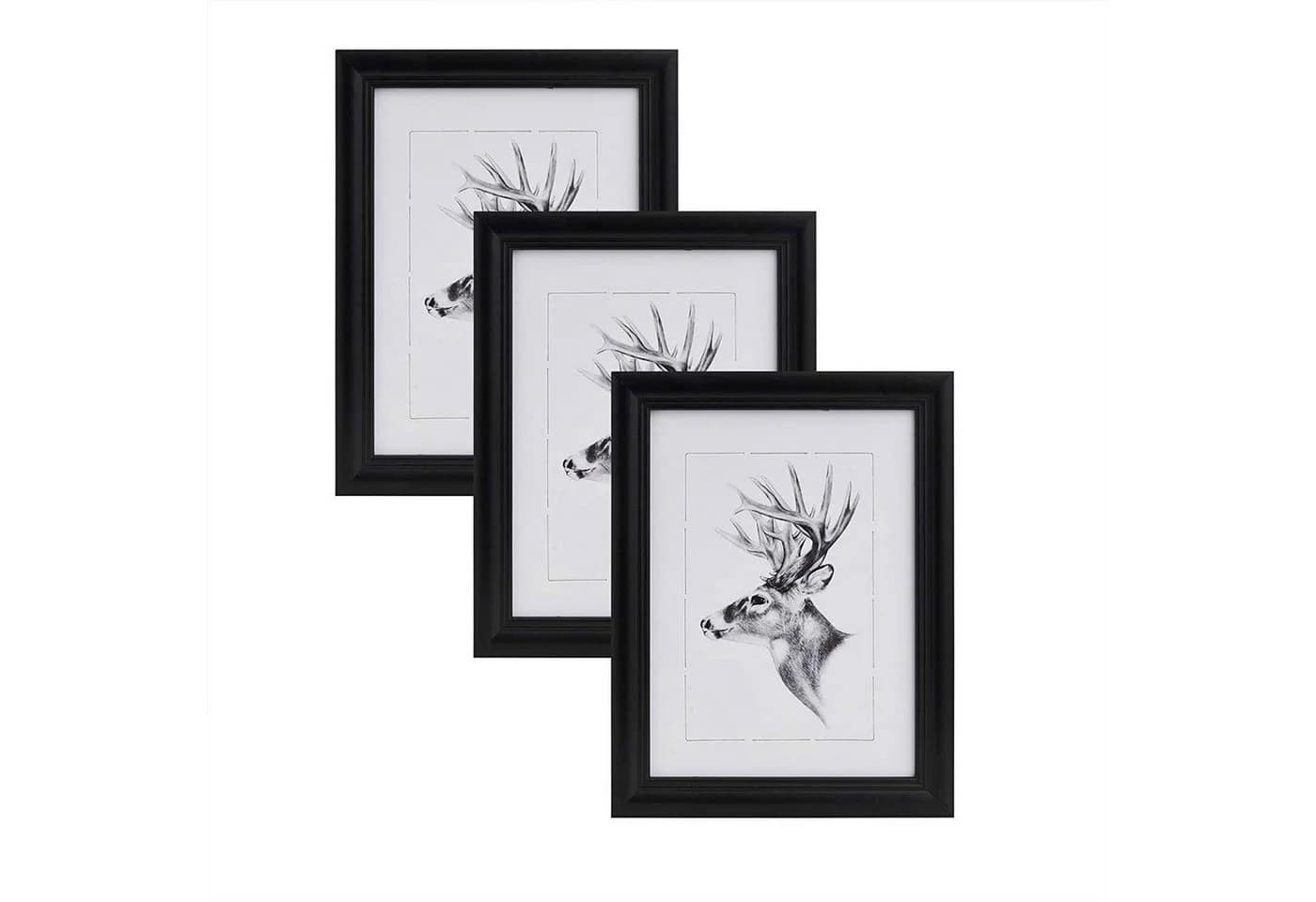 Woltu Bilderrahmen 3er Set Massivholz Fotogalerie - Bild 2