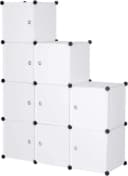 Woltu Aufbewahrungsbox 9-tlg. DIY Kleiderschrank Regalsystem Weiß/Schwarz Bild 2