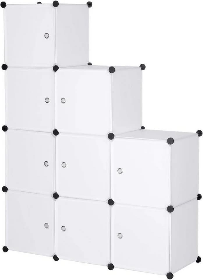 Woltu Aufbewahrungsbox 9-tlg. DIY Kleiderschrank Regalsystem Weiß/Schwarz - Bild 2