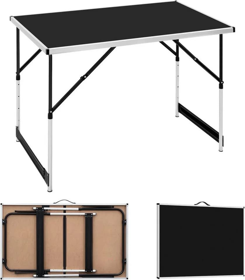 Woltu Klapptisch höhenverstellbar Aluminium Schwarz - Bild 2