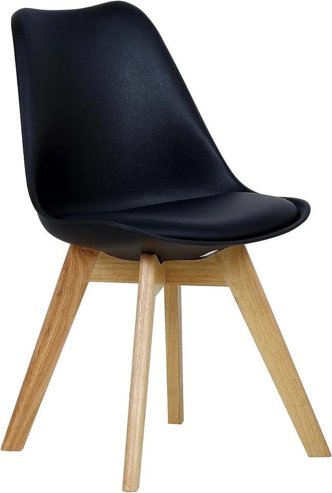 Woltu Esszimmerstuhl Schwarz Kunstleder Massivholz Beine - Bild 2