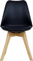 Woltu Esszimmerstuhl Schwarz Kunstleder Massivholz Beine Bild 5