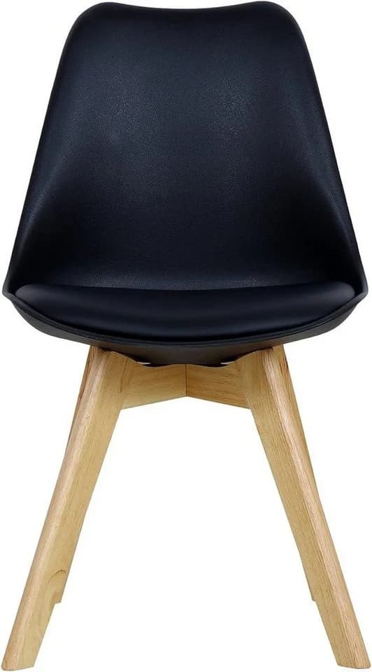 Woltu Esszimmerstuhl Schwarz Kunstleder Massivholz Beine - Bild 5