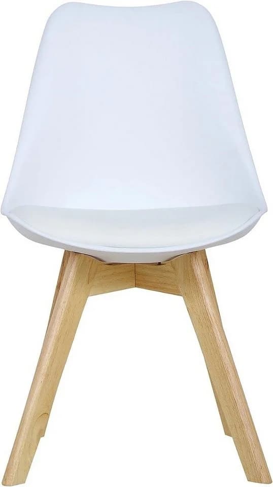 Woltu Esszimmerstuhl Weiß Kunstleder Massivholz Beine - Bild 5