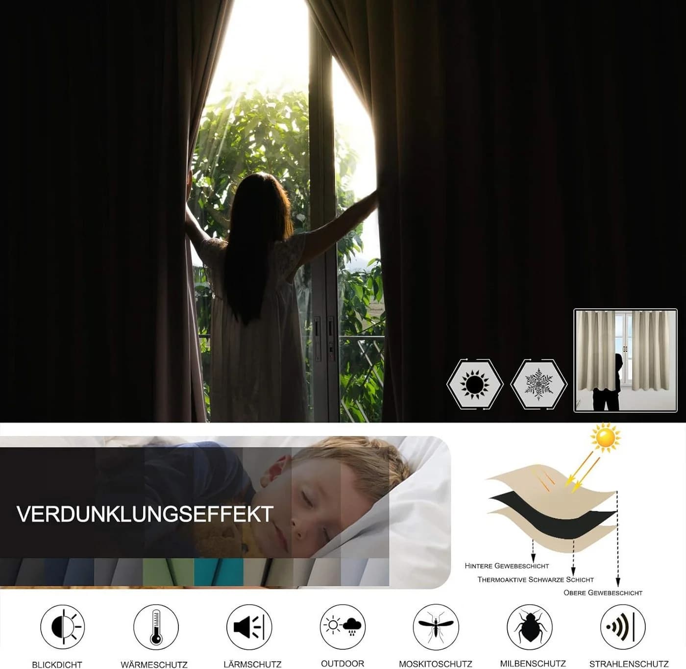Woltu Gardine Violett Blickdicht mit Kräuselband - Bild 3