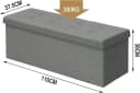 Woltu Sitzhocker Grau mit Stauraum 110cm klappbar Bild 3