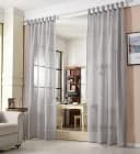 Woltu Gardine 2er Set Halbtransparent Grau Leinenoptik mit Schlaufen Bild 2