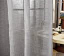 Woltu Gardine 2er Set Halbtransparent Grau Leinenoptik mit Schlaufen Bild 3