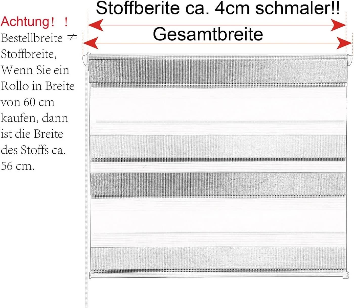 Woltu Doppelrollo Klemmfix ohne Bohren, halbtransparent & verdunkelnd, Polyester - Bild 4