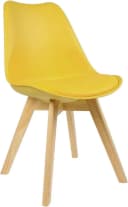 Woltu Esszimmerstuhl Set 4 St. Kunstleder Massivholz Gelb Bild 4