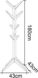 Woltu Kleiderständer Weiß 8 Haken Massivholz Bild 3