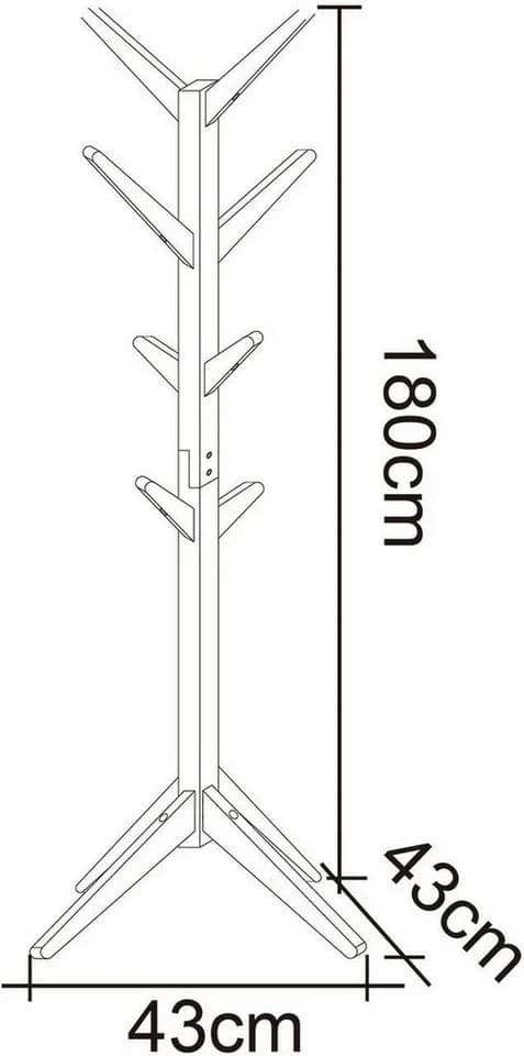 Woltu Kleiderständer Weiß 8 Haken Massivholz - Bild 3