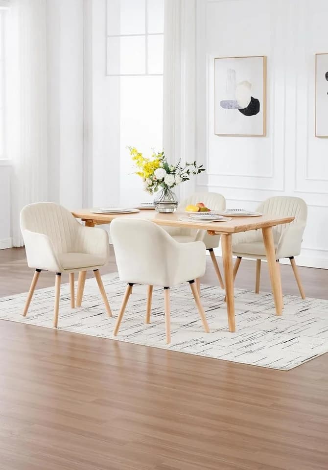 Woltu Esszimmerstuhl (6 St) Samt Massivholz