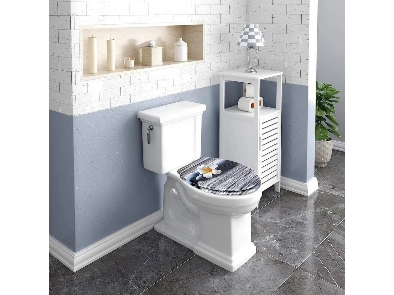 Woltu WC-Sitz Duroplast Absenkautomatik Deco Design