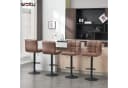 Woltu Barhocker 2er Set mit Rückenlehne Kunstleder Anthrazit/Dunkelbraun Bild 1