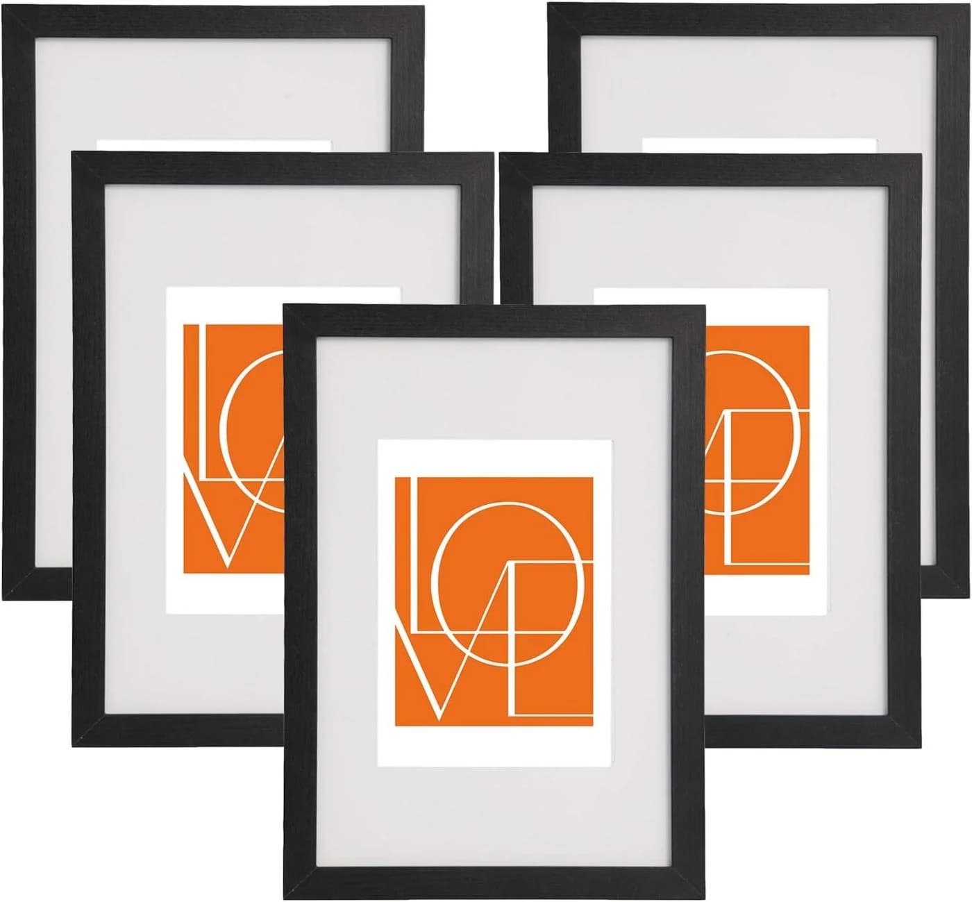 Woltu Bilderrahmen Set 5-tlg. Schwarz MDF 10x15 bis 30x45 cm - Bild 2