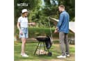 Woltu Holzkohlegrill Schwarz mit Rädern Bild 1