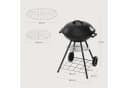 Woltu Holzkohlegrill Schwarz mit Rädern Bild 3