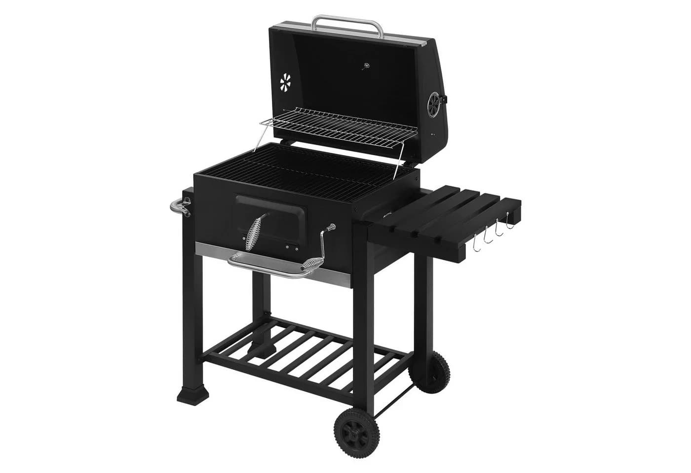 Woltu Holzkohlegrill Standgrill mit Rollen höhenverstellbar - Bild 2