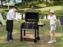 Woltu Holzkohlegrill Standgrill mit Rollen höhenverstellbar Bild 5