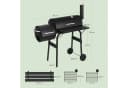 Woltu Holzkohlegrill 2 Kammern Standgrill Schwarz mit Rollen Bild 3