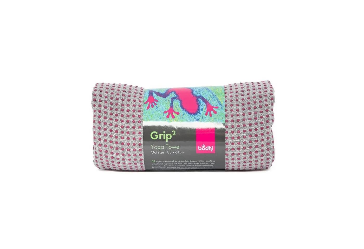 bodhi Sporthandtuch Yogatuch GRIP ² Grau/Violett Mikrofaser