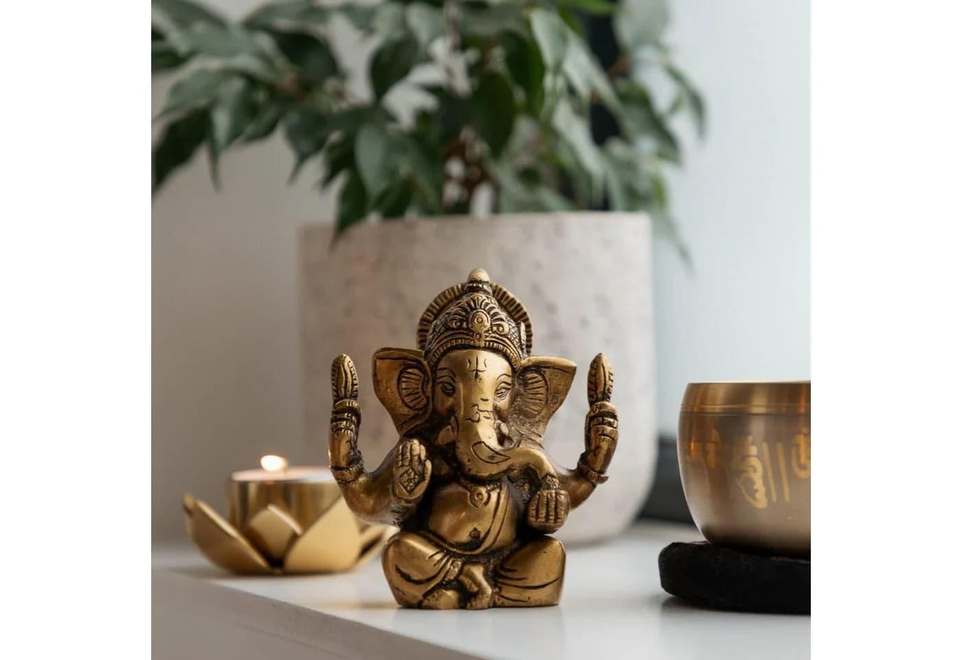 bodhi Ganesha Statue Messing 12 cm - Bild 4
