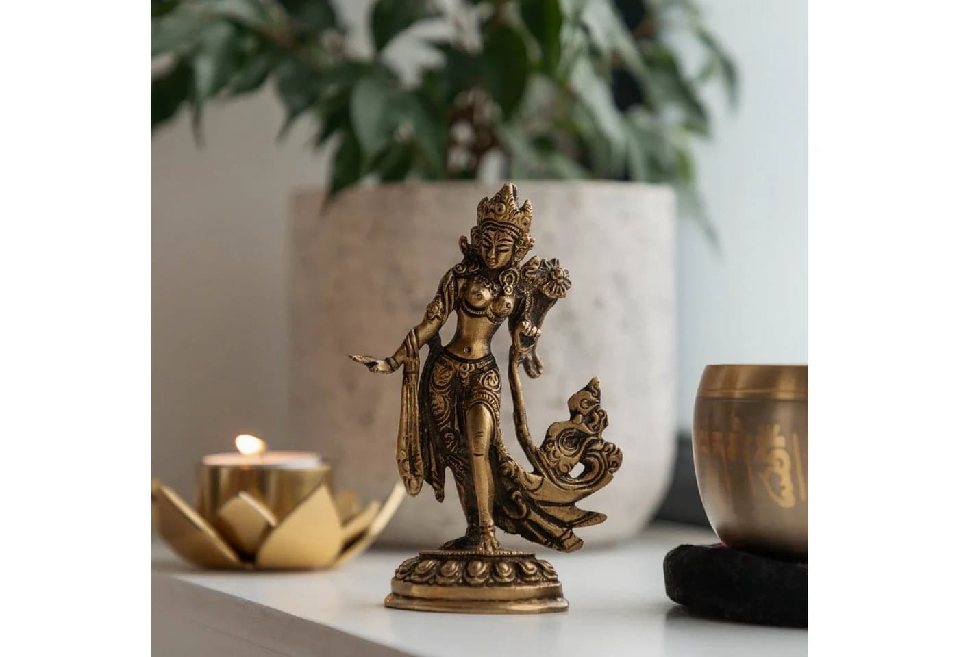 bodhi Tanzende Tara Statue Messing 13 cm - Bild 4