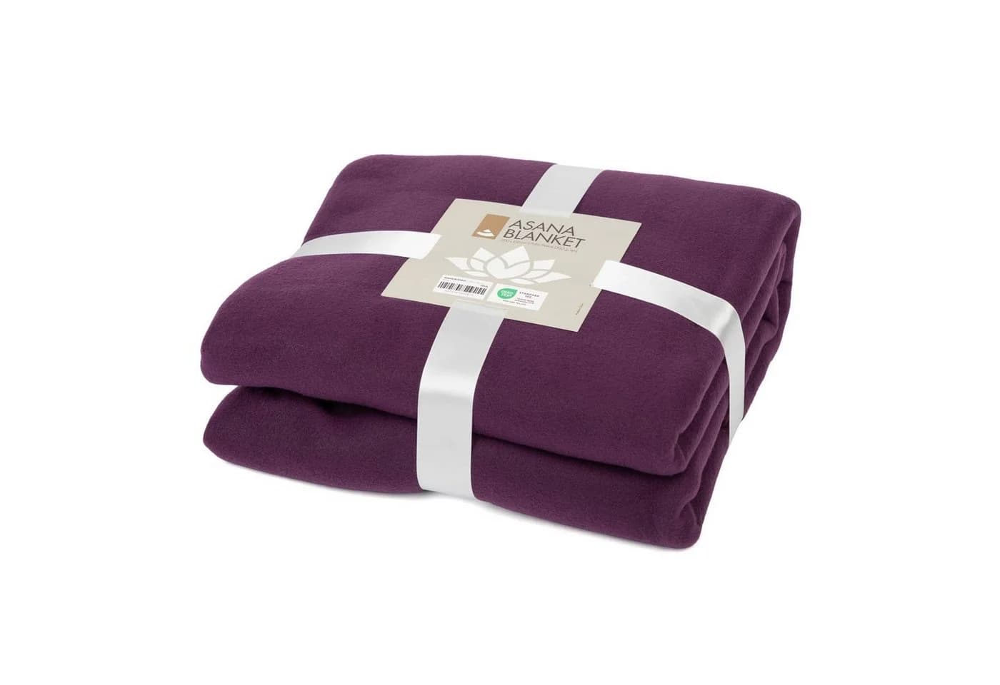 bodhi Wohndecke Yogadecke ASANA BLANKET Dunkel Aubergine mit OM-Stickerei