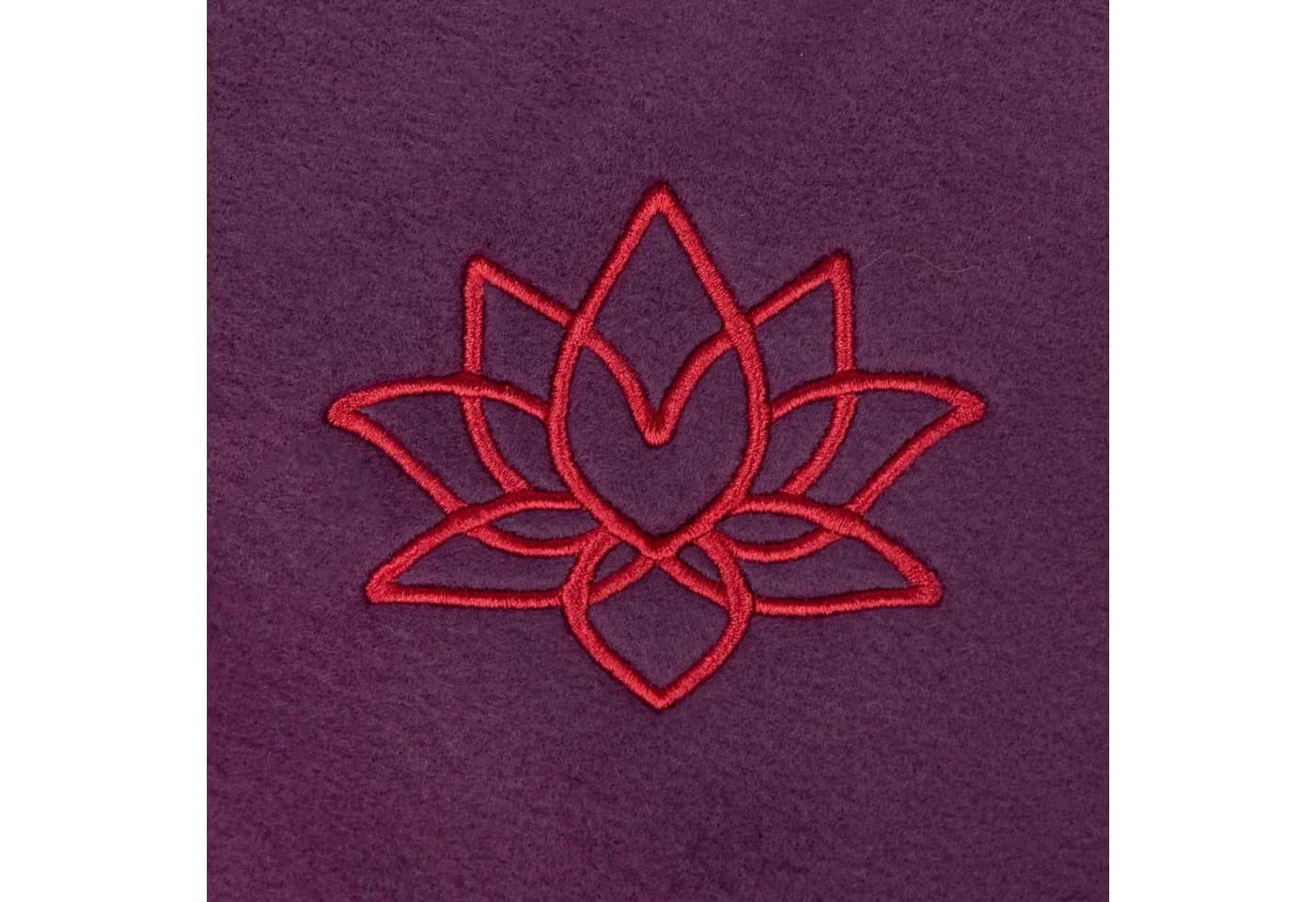 bodhi Wohndecke Yogadecke ASANA BLANKET Dunkel Aubergine mit OM-Stickerei - Bild 3
