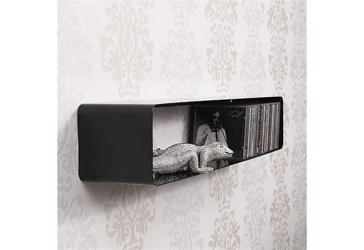 DESIGN DELIGHTS CD-Regal Retro Schwarz Metall Wandregal - Bild 2