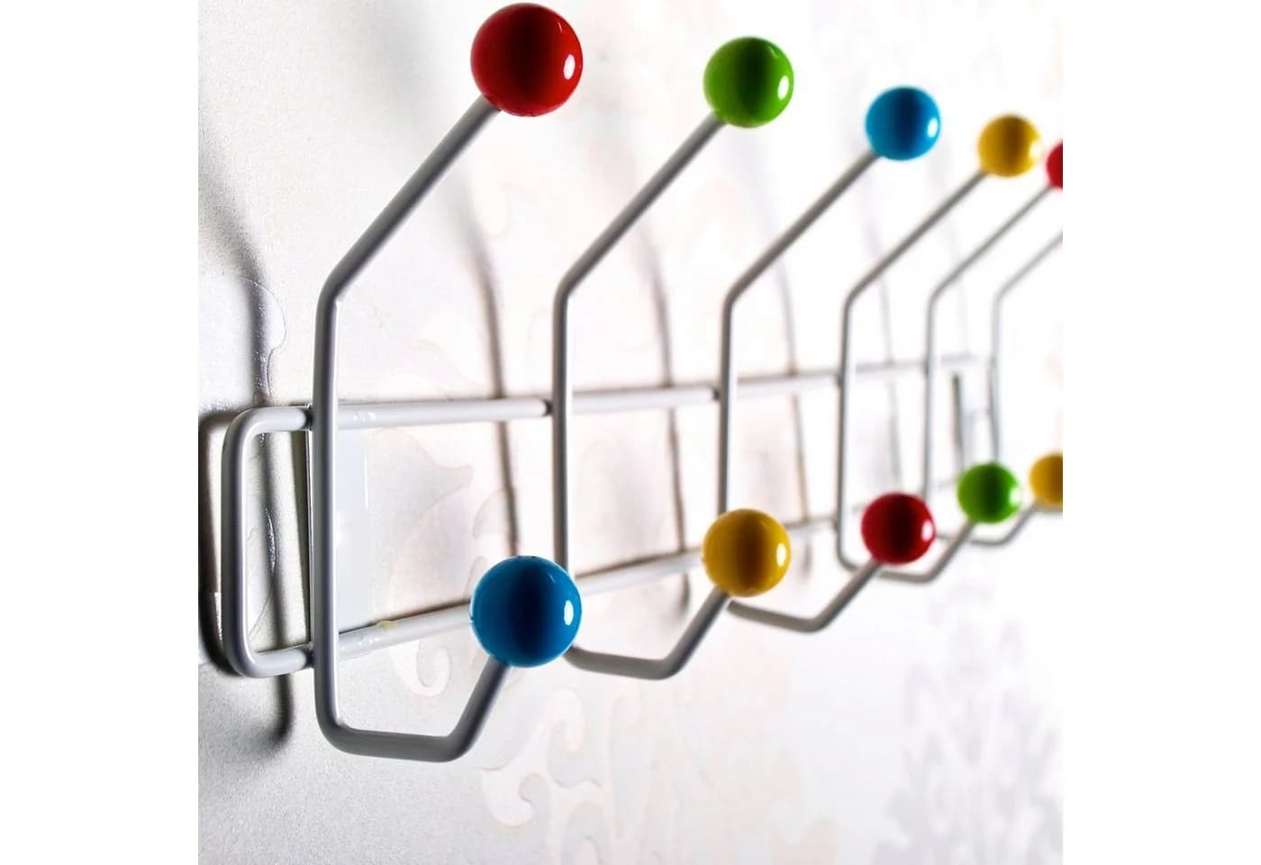 DESIGN DELIGHTS Wandgarderobe Colour Ball farbenfrohe Wandgarderobe mit 12 Kugeln - Bild 4