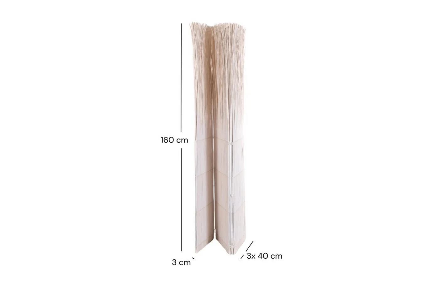 DESIGN DELIGHTS Paravent Nature Weiß Weide Raumtrenner