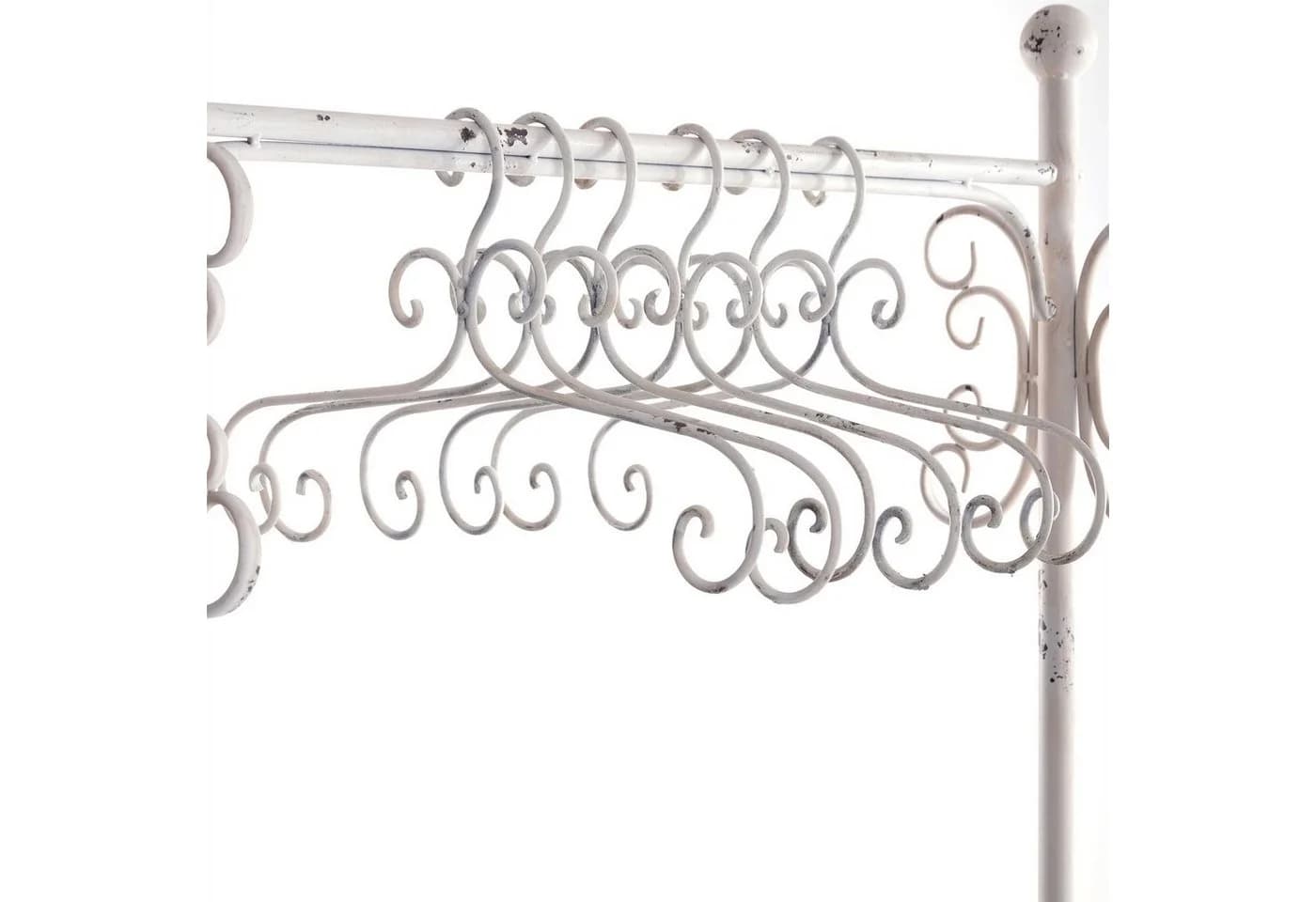 DESIGN DELIGHTS Garderobenständer 6er Set AMELIE Metall Weiß Antik