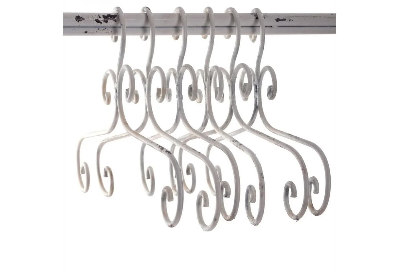 DESIGN DELIGHTS Garderobenständer 6er Set AMELIE Metall Weiß Antik - Bild 2