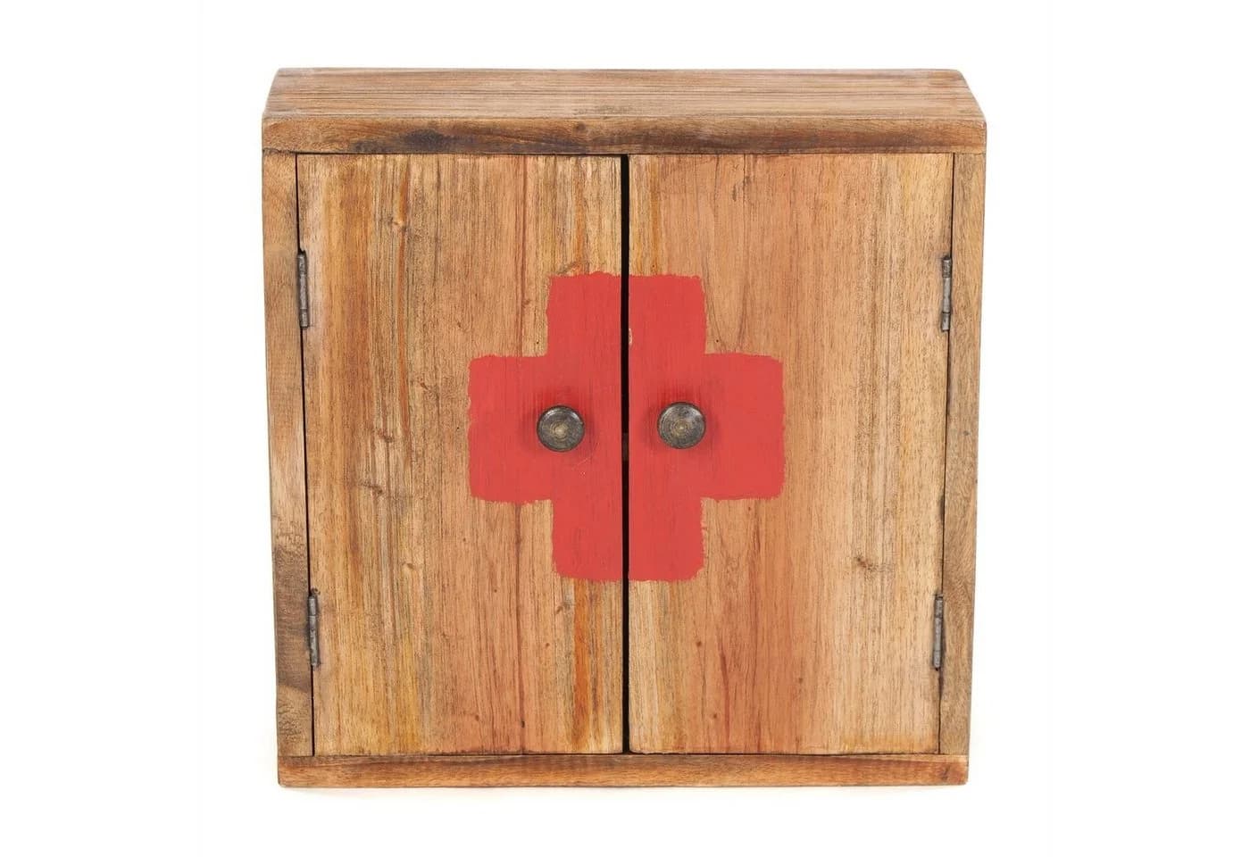 DESIGN DELIGHTS Vintage Medizinschrank Wandregal 35x35cm