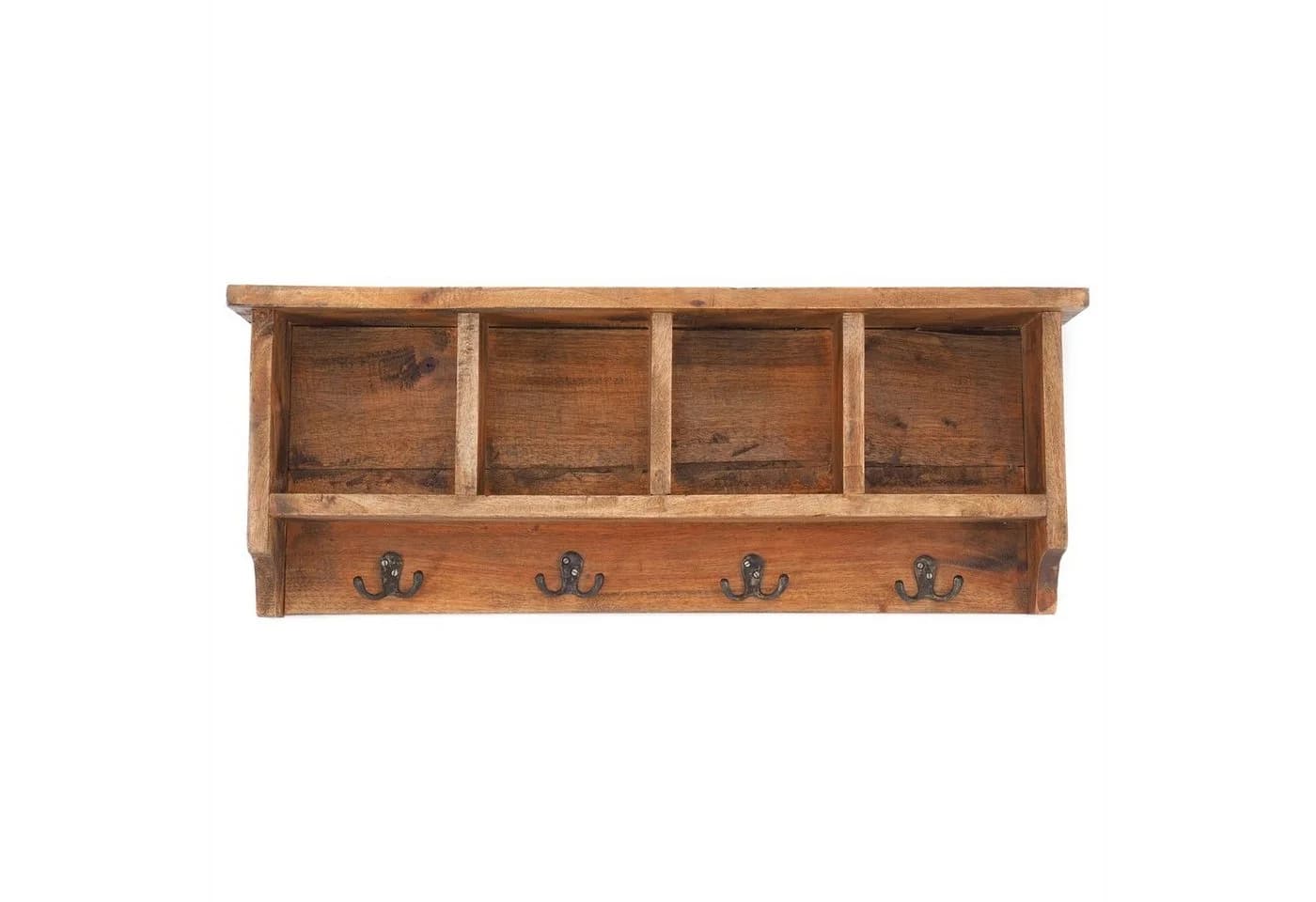 DESIGN DELIGHTS Wandgarderobe Vintage mit 8 Haken und Ablagefächern