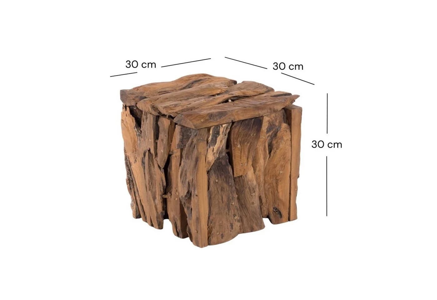 DESIGN DELIGHTS Hocker SITZBOX Holz massiv 30cm Rustikal