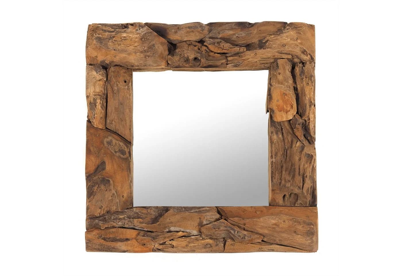 DESIGN DELIGHTS Wandspiegel Holz massiv 50x50 cm rustikal - Bild 2