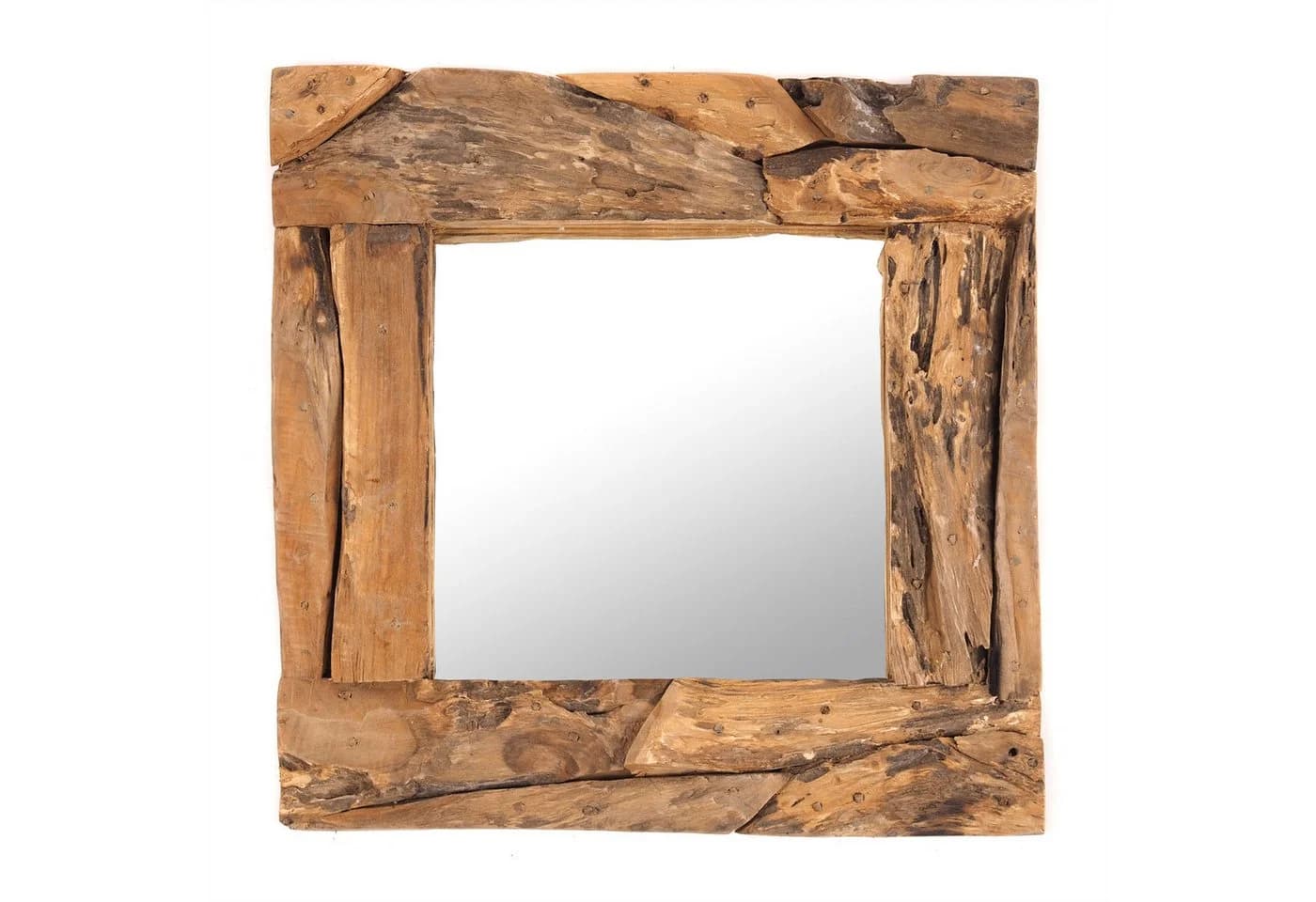 DESIGN DELIGHTS Wandspiegel Holz massiv 50x50 cm rustikal - Bild 3