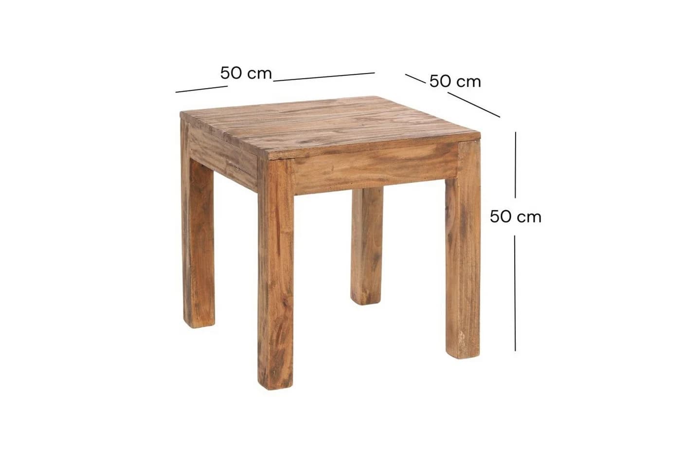 DESIGN DELIGHTS Couchtisch SQUARE 50 Altholz Vintage Beistelltisch