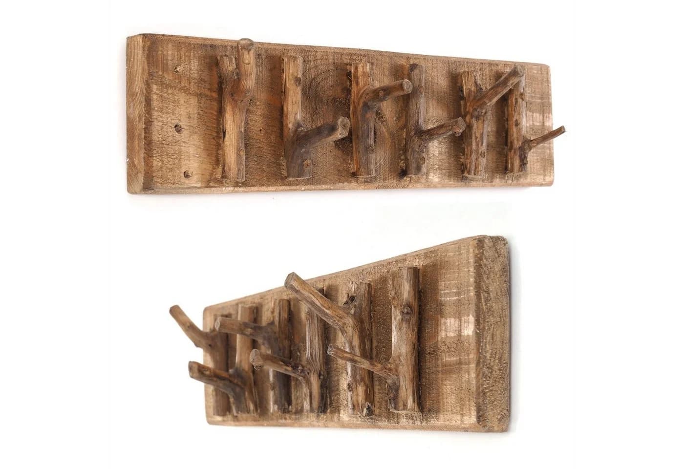 DESIGN DELIGHTS Wandgarderobe SAMOA Altholz massiv 6 Haken - Bild 5