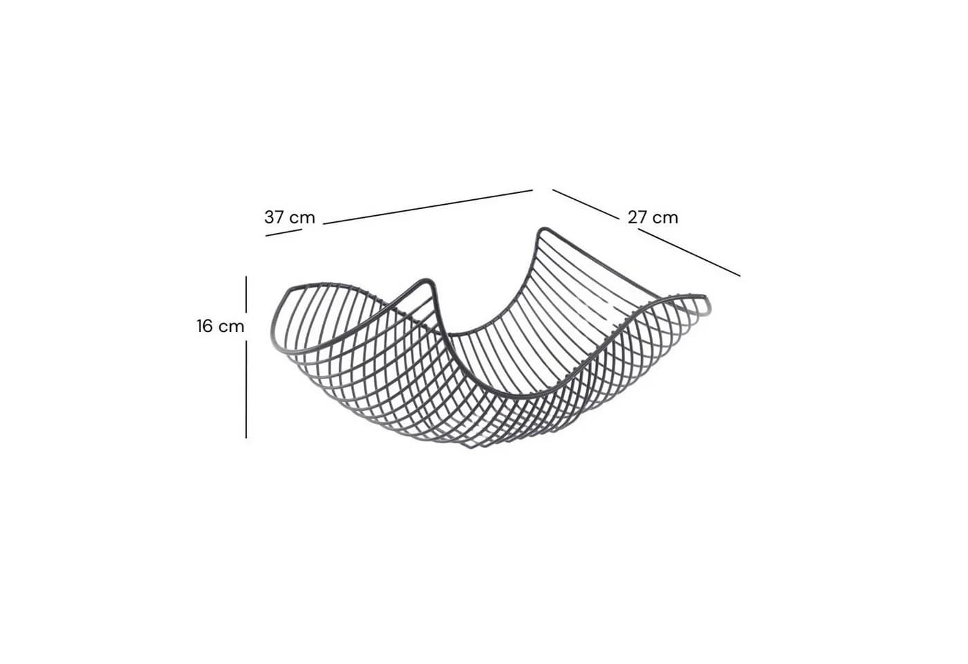 DESIGN DELIGHTS Obstkorb SALOMON Schwarz Metall Geschwungen