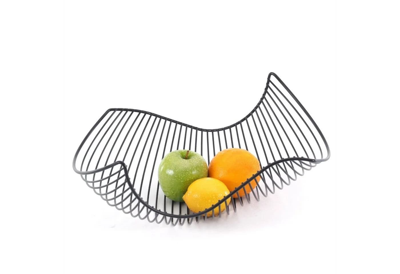 DESIGN DELIGHTS Obstkorb SALOMON Schwarz Metall Geschwungen - Bild 3