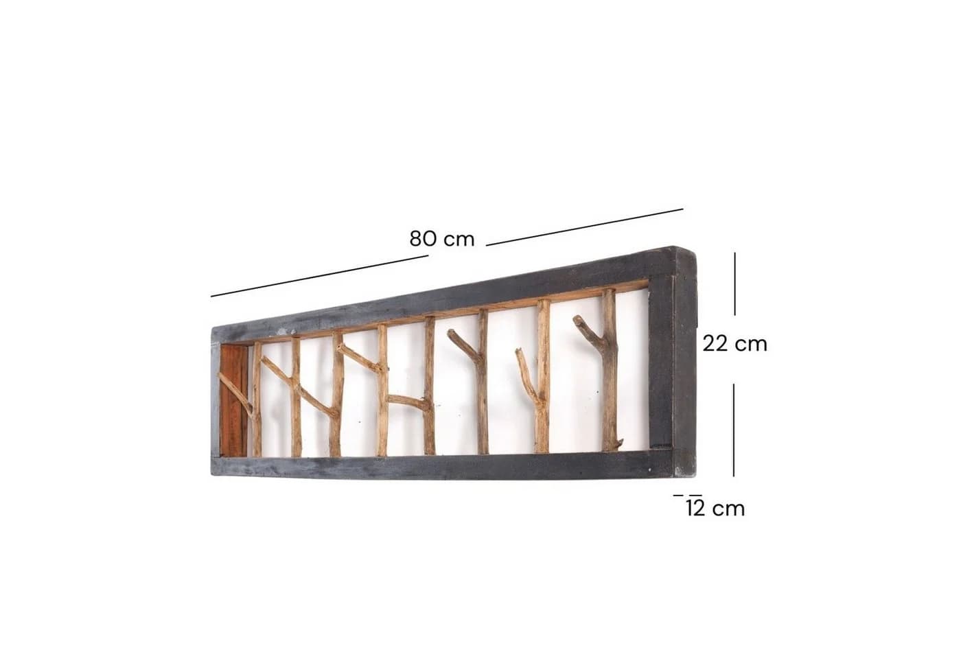 DESIGN DELIGHTS Wandgarderobe Treibholz Unikat Vintage 8 Haken